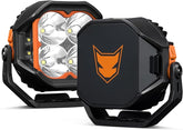 Lightfox 5 Inch LED Pod Lights with Side Light, 2 PCS 12V/24V 11285LM with White Backlight, Optic Lens for Switching Spot Beam Combo Beam, IP68 Off-Road Driving Lights for 4x4 4WD Trucks Bakkies ATVs UTVs SUV